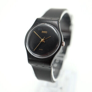Vintage Swatch Womens Watch 25mm Black Magic LB119 Quartz w New Battery